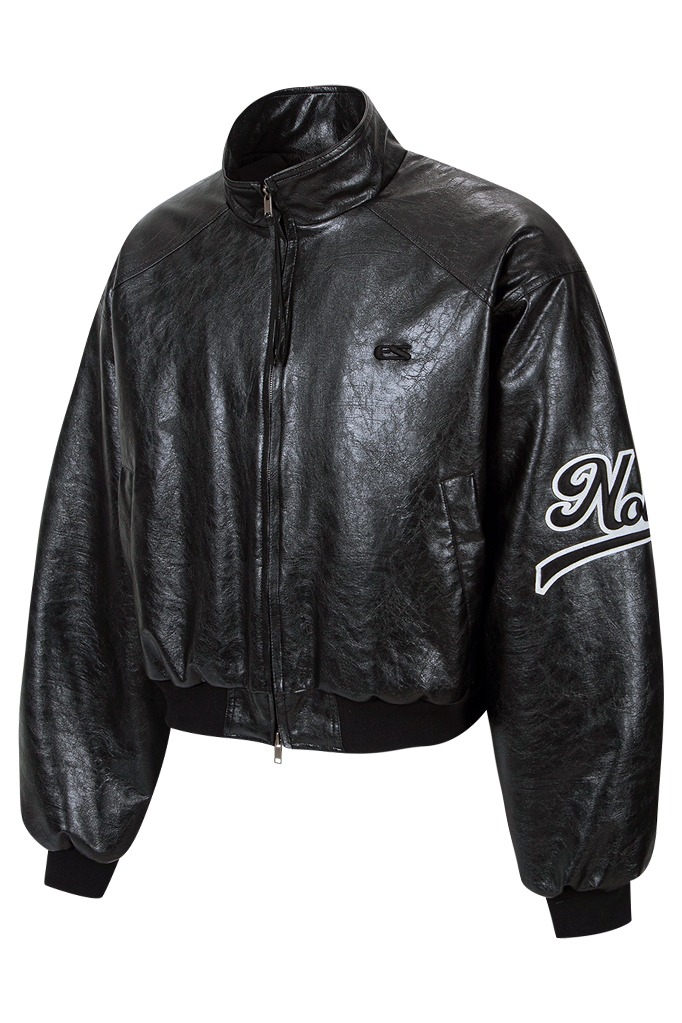 &#039;Notold&#039; leather blouson (black) 12/14 delivery